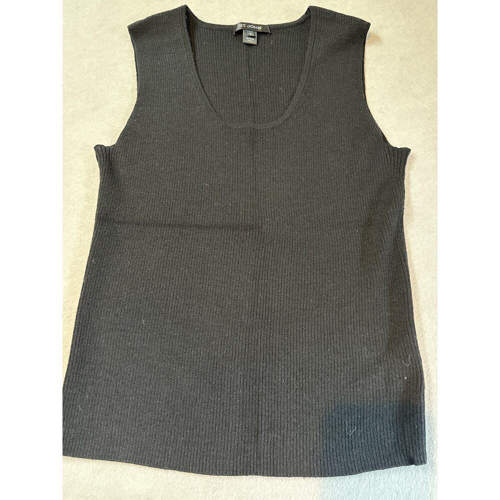 Women’s St John Wool Blend Tank Top Navy Blue Size M